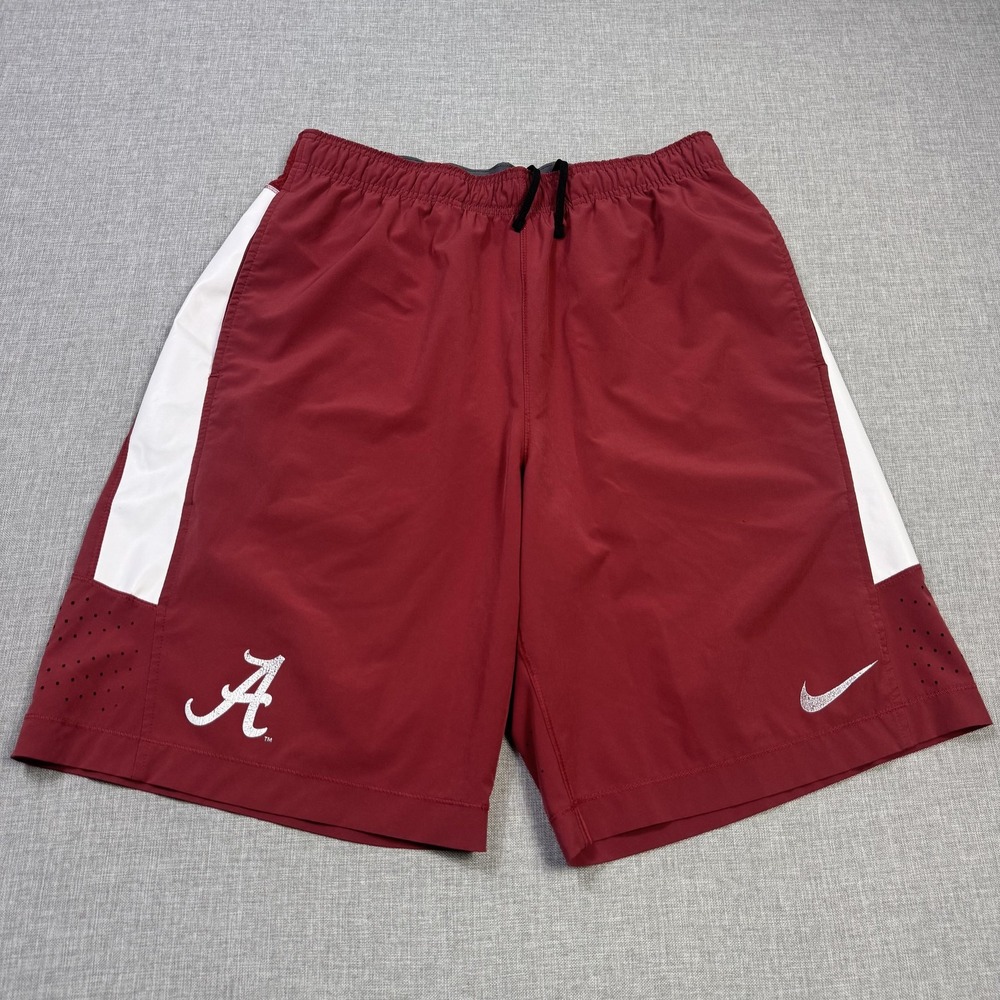Alabama Shorts Mens Medium Red NCAA Football Nike A-Logo Crimson Tide Team